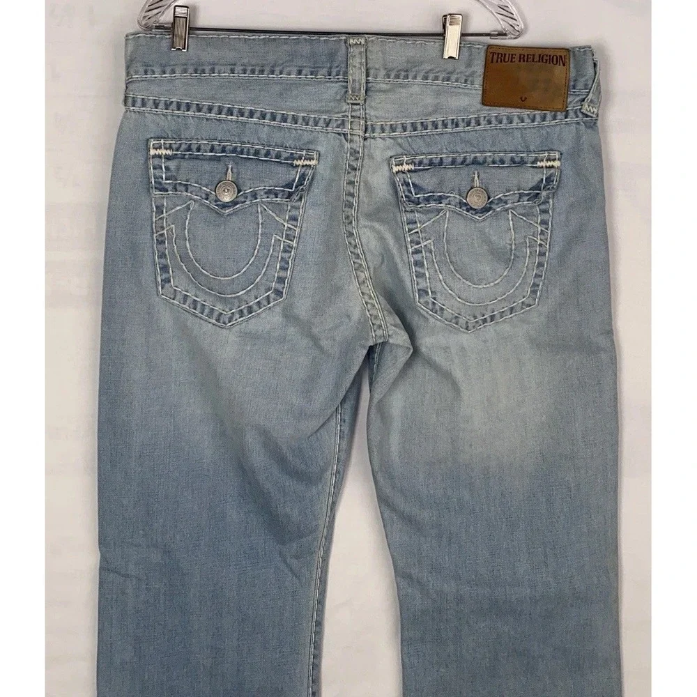 true religion jeans Men's Ricky Relaxed ‎ Thick Stitching 38x35